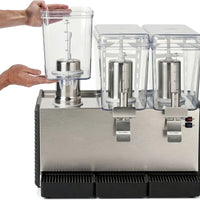 Noriota - Commercial Refrigerated Beverage Dispenser with Three 3 Gallon Bowls - NBD3