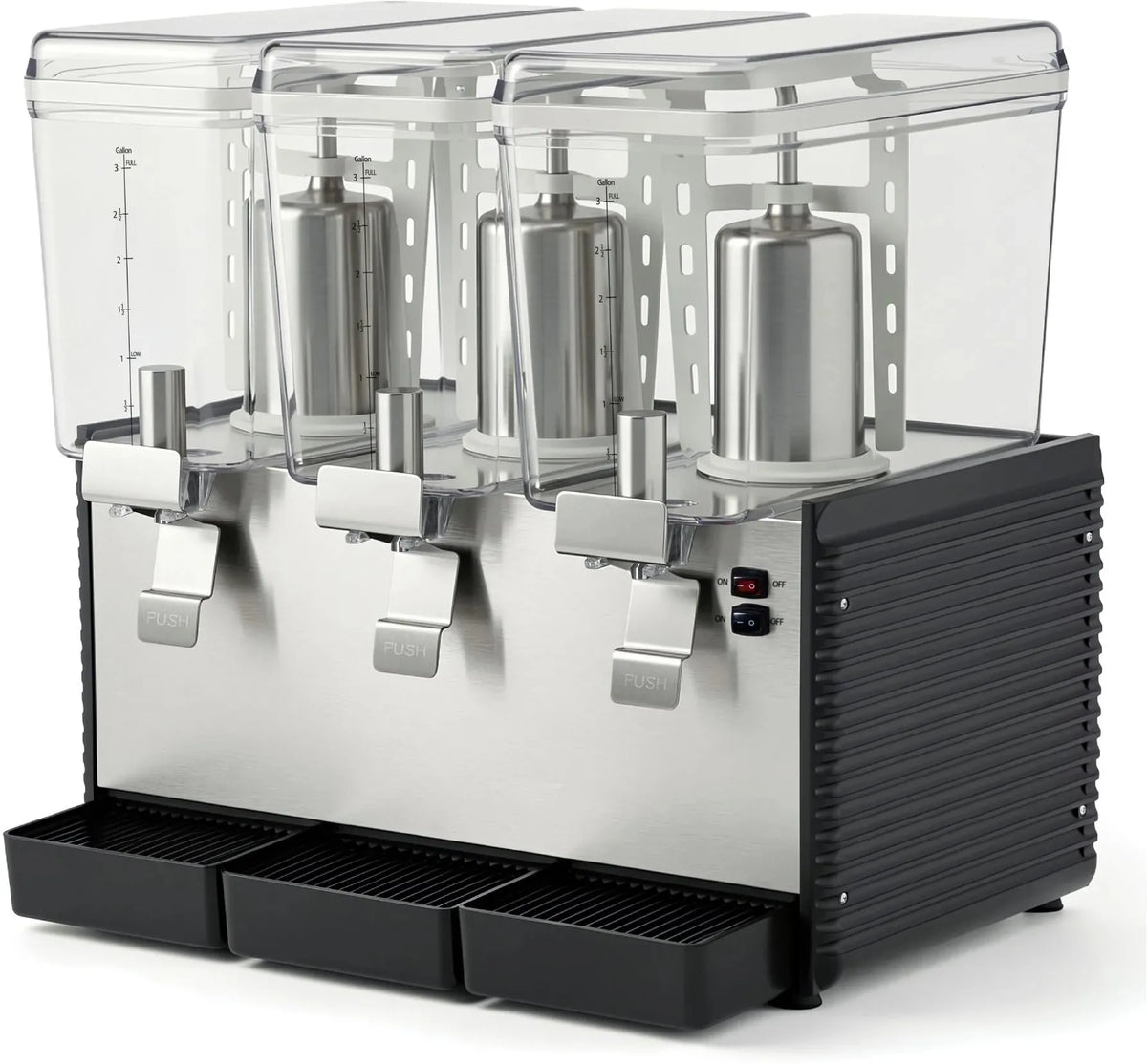 Noriota - Commercial Refrigerated Beverage Dispenser with Three 3 Gallon Bowls - NBD3