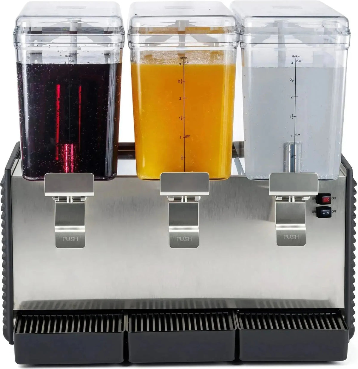 Noriota - Commercial Refrigerated Beverage Dispenser with Three 3 Gallon Bowls - NBD3