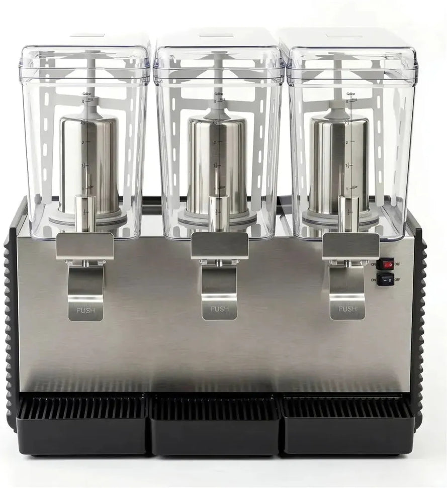 Noriota - Commercial Refrigerated Beverage Dispenser with Three 3 Gallon Bowls - NBD3