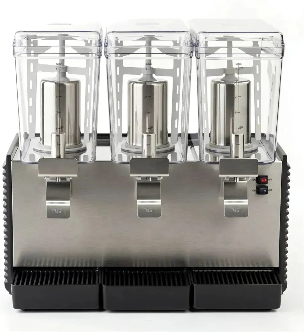 Noriota - Commercial Refrigerated Beverage Dispenser with Three 3 Gallon Bowls - NBD3