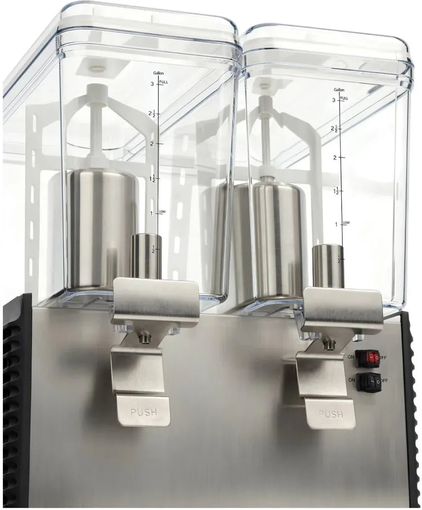 Noriota - Commercial Refrigerated Beverage Dispenser with Two 3 Gallon Bowls - NBD2