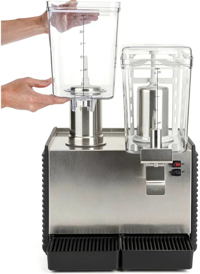 Noriota - Commercial Refrigerated Beverage Dispenser with Two 3 Gallon Bowls - NBD2