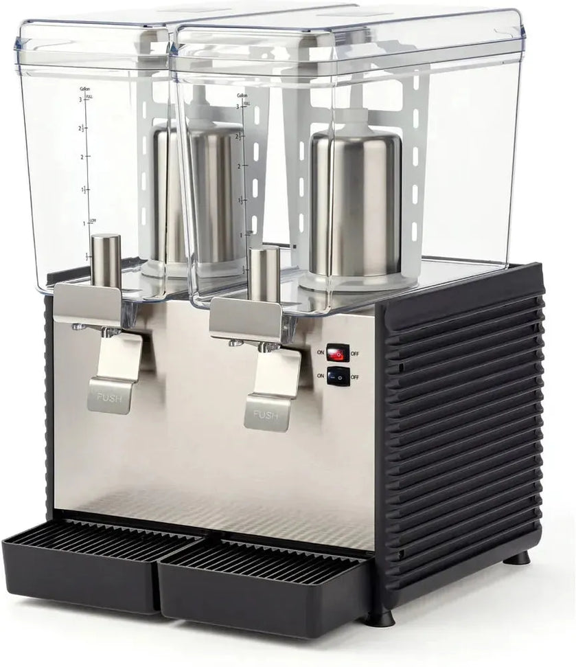 Noriota - Commercial Refrigerated Beverage Dispenser with Two 3 Gallon Bowls - NBD2