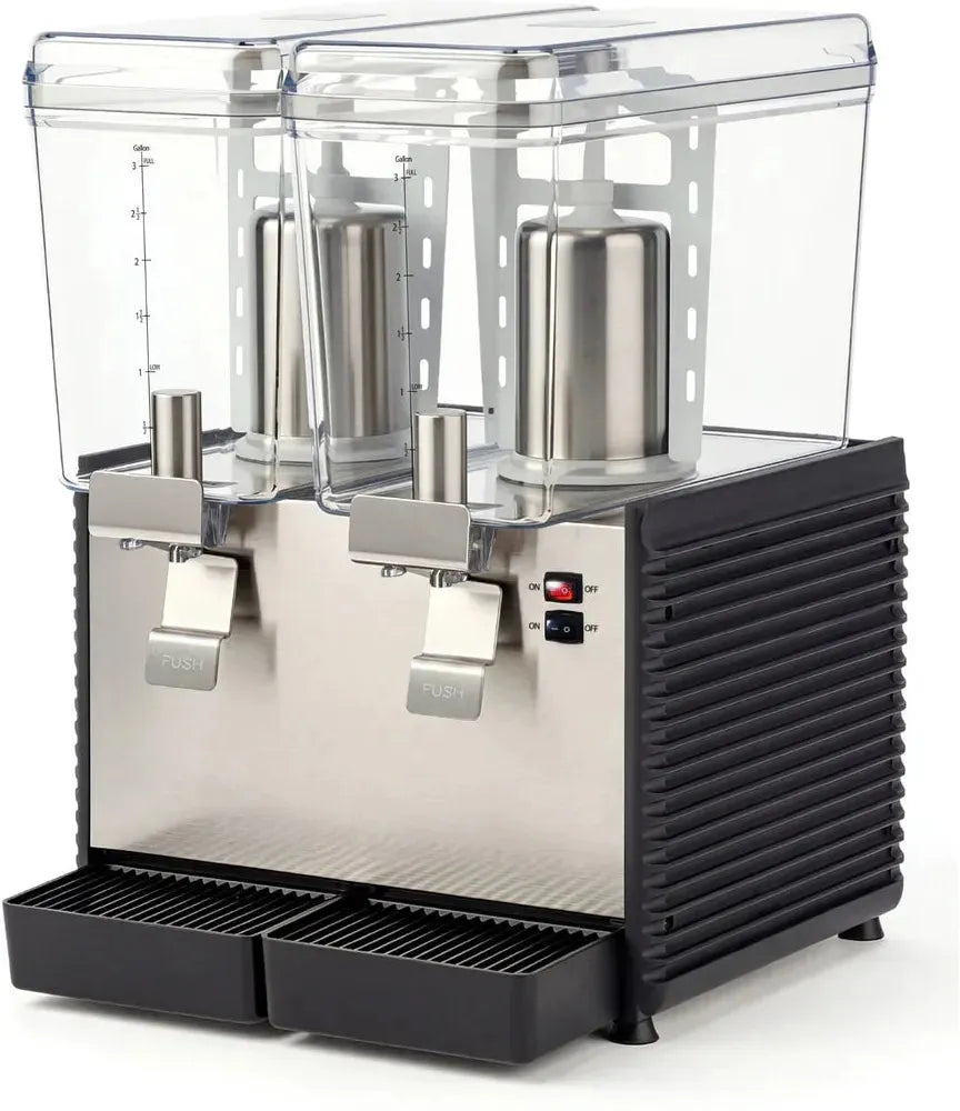 Noriota - Commercial Refrigerated Beverage Dispenser with Two 3 Gallon Bowls - NBD2