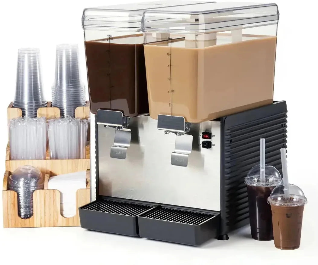 Noriota - Commercial Refrigerated Beverage Dispenser with Two 3 Gallon Bowls - NBD2