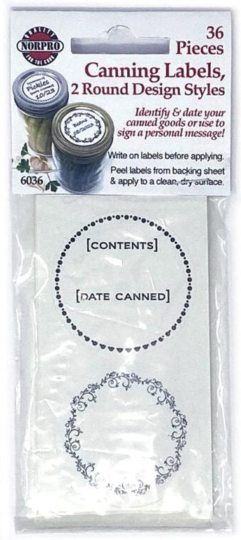 Norpro - 2 Designs 2″ Round Canning Labels, Pack of 36 - 6036
