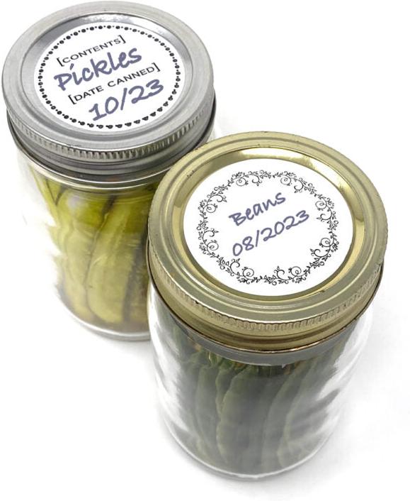 Norpro - 2 Designs 2″ Round Canning Labels, Pack of 36 - 6036