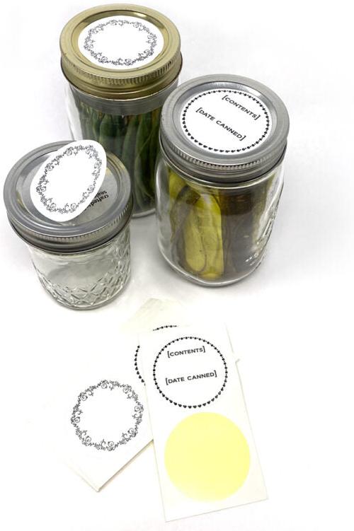 Norpro - 2 Designs 2″ Round Canning Labels, Pack of 36 - 6036