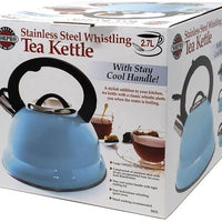 Norpro - 2.7 L Stainless Steel Blue Whistling Tea Kettle - 5631