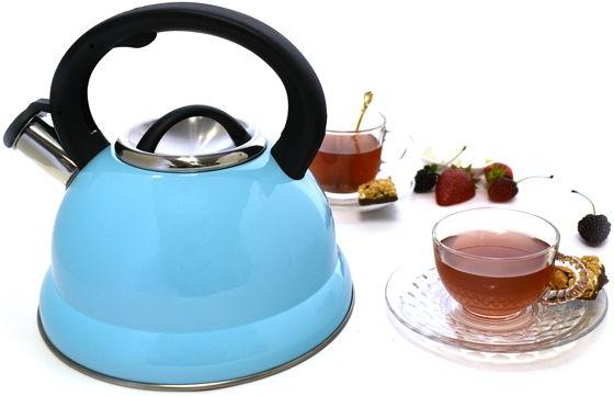 Norpro - 2.7 L Stainless Steel Blue Whistling Tea Kettle - 5631