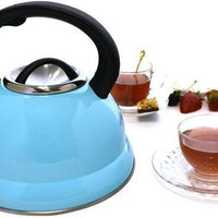 Norpro - 2.7 L Stainless Steel Blue Whistling Tea Kettle - 5631