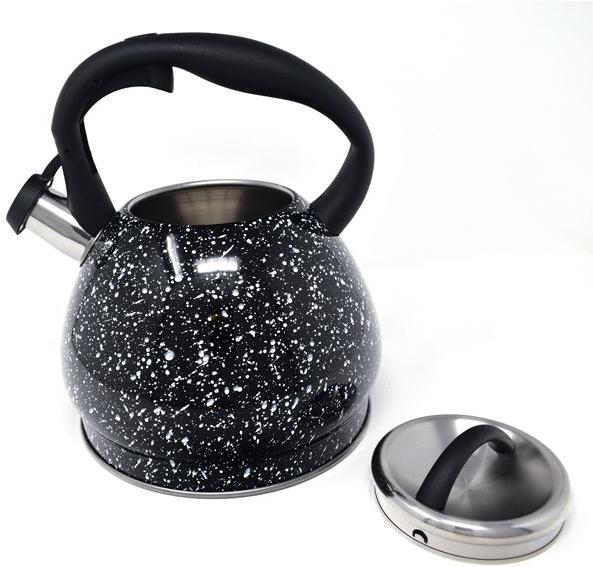 Norpro - 3.3 L Stainless Steel Black Whistling Tea Kettle - 5632
