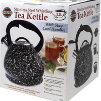 Norpro - 3.3 L Stainless Steel Black Whistling Tea Kettle - 5632