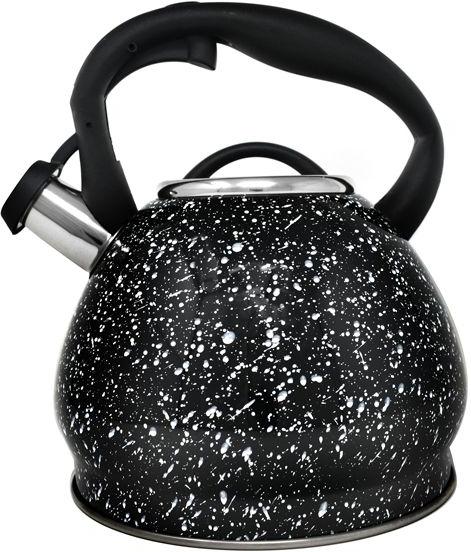 Norpro - 3.3 L Stainless Steel Black Whistling Tea Kettle - 5632