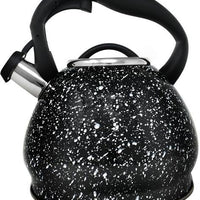 Norpro - 3.3 L Stainless Steel Black Whistling Tea Kettle - 5632