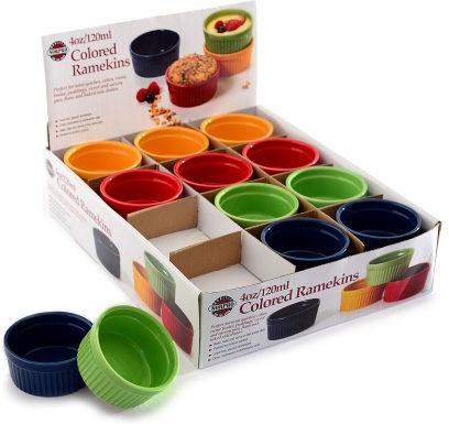 Norpro - 4 Oz Stoneware Coloured Ramekins, Pack of 24 - 261DC