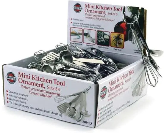 Norpro - 5 Pc Set Stainless Steel Mini Kitchen Tool Ornament, Pack Of 24 Sets - 3090D