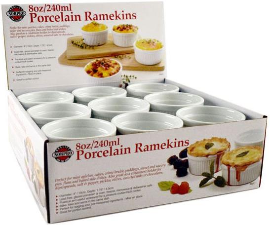Norpro - 8 Oz Porcelain Ramekins, Pack of 18 - 260D