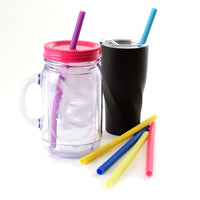 Norpro - 9.5" Silicone Jumbo Smoothie Straws with 2 Brush, Pack of 6 - 474