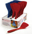 Norpro - GRIP-EZ Blue & Red The Original Half Spatula, Pack of 18 - 1714DC