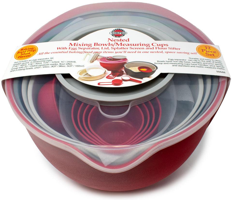 Norpro - Nested Mixing Bowls and Measuring Cups, Set of 12 - 10448