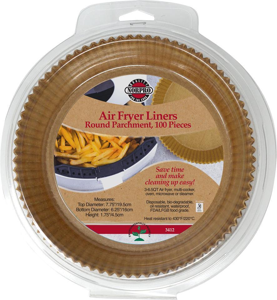 Norpro - Round Air Fryer Liners, Pack of 100 - 3412