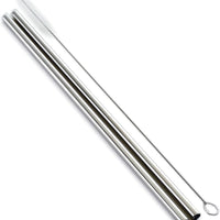 Norpro - Set of 2 Stainless Steel 11″ Straight Straws with 1 Brushe, Pack of 24 Sets - 473D