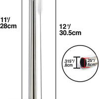 Norpro - Set of 2 Stainless Steel 11″ Straight Straws with 1 Brushe, Pack of 24 Sets - 473D