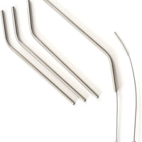 Norpro - Set of 4 Stainless Steel Angled Straws with 2 Brushes, Pack of 24 Sets - 436D