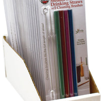 Norpro - Set of 4 Stainless Steel Metallic Smoothie Straws with 2 Brushes, Pack of 24 Sets - 466D