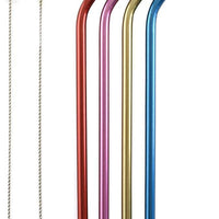 Norpro - Set of 4 Stainless Steel Metallic Straws with 2 Brushes, Pack of 24 Sets - 455D