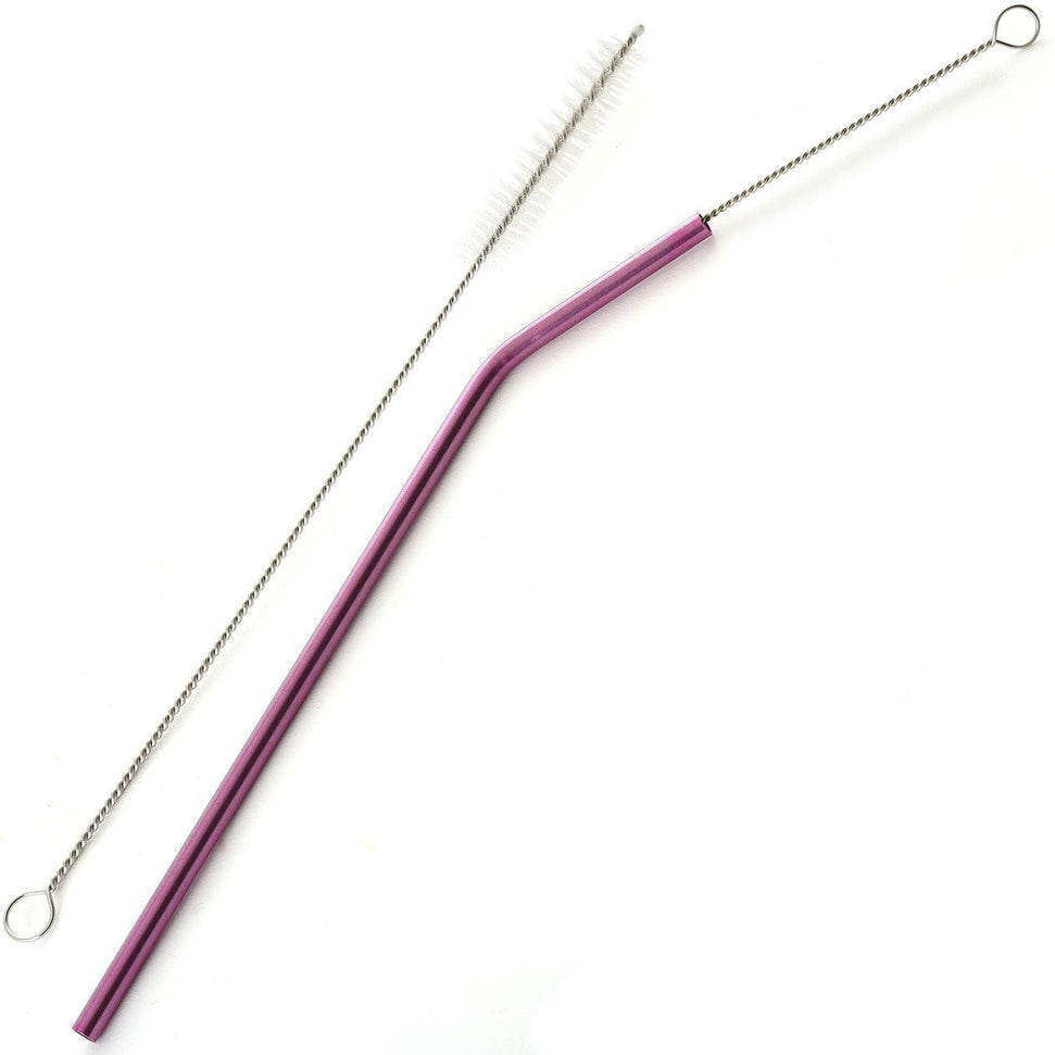Norpro - Set of 4 Stainless Steel Metallic Straws with 2 Brushes, Pack of 24 Sets - 455D
