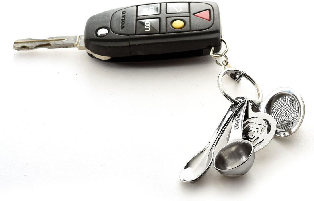 Norpro - Set of 4 Stainless Steel Mini Coffee Accessories Key Chain, Pack of 24 Sets - 5580D
