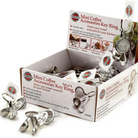 Norpro - Set of 4 Stainless Steel Mini Coffee Accessories Key Chain, Pack of 24 Sets - 5580D