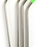 Norpro - Set of 4 Stainless Steel Silicone Tipped Straws with 2 Brushes, Pack of 24 Sets - 456D