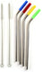 Norpro - Set of 4 Stainless Steel Silicone Tipped Straws with 2 Brushes, Pack of 24 Sets - 456D