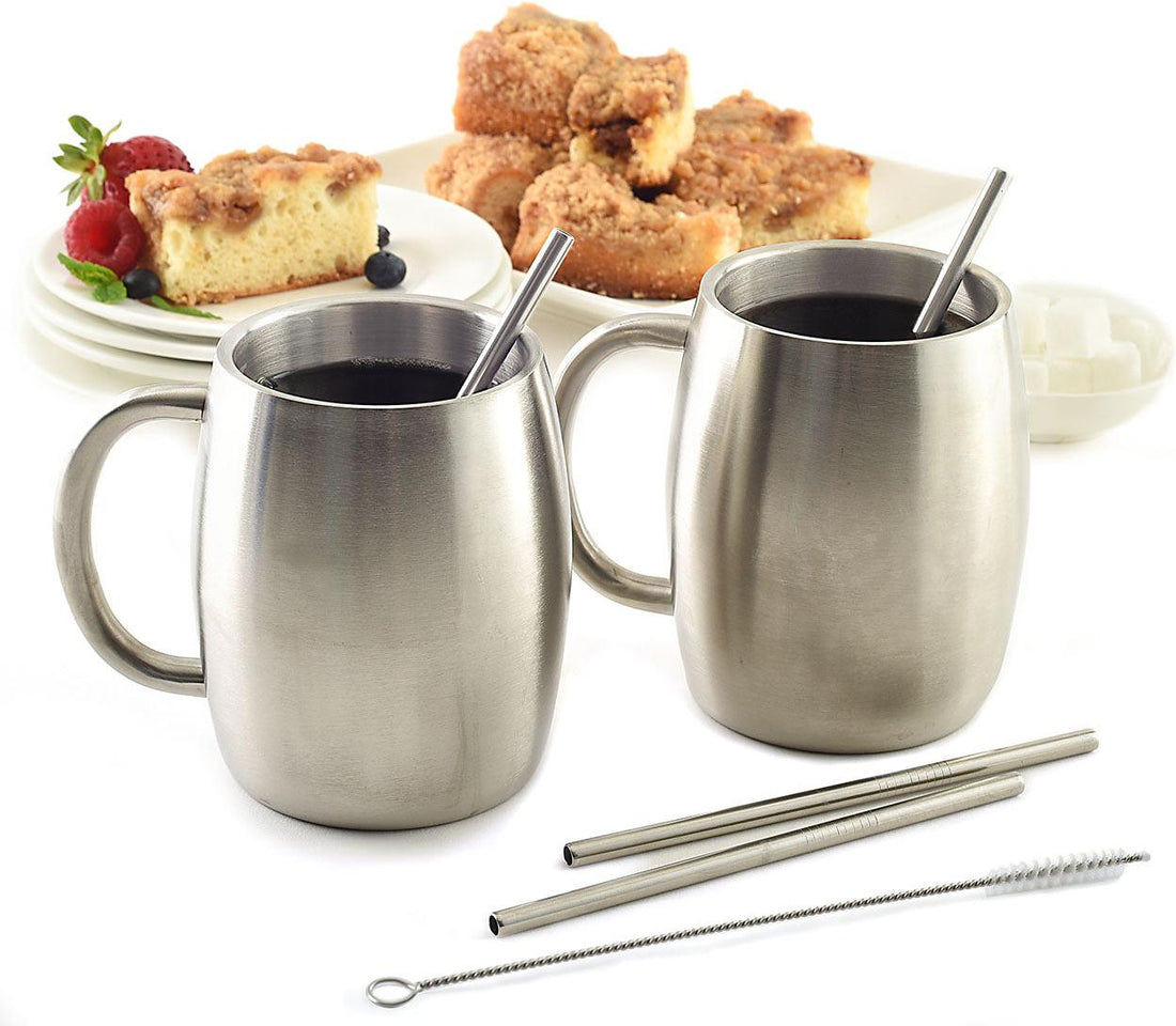 Norpro - Set of 4 Stainless Steel Straws with 2 Brushes, Pack of 24 Sets - 454D