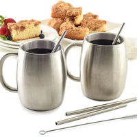 Norpro - Set of 4 Stainless Steel Straws with 2 Brushes, Pack of 24 Sets - 454D