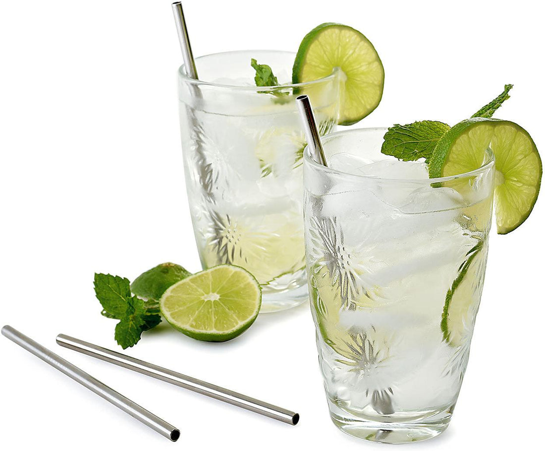 Norpro - Set of 4 Stainless Steel Straws with 2 Brushes, Pack of 24 Sets - 454D