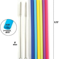 Norpro - Set of 6 Jumbo Silicone Straws with 2 Brushes, Pack of 18 Sets - 474D