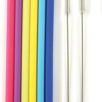 Norpro - Set of 6 Jumbo Silicone Straws with 2 Brushes, Pack of 18 Sets - 474D