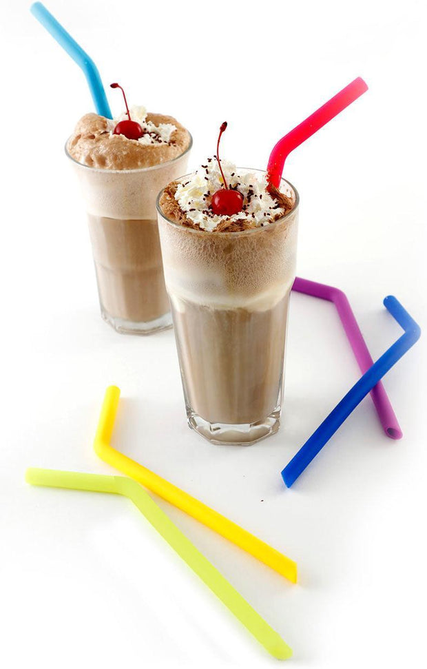 Norpro - Set of 6 Reusable Silicone Straws with Brush, Pack of 18 Sets - 407D