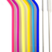 Norpro - Set of 6 Slim Silicone Straws with 2 Brushes, Pack of 18 Sets - 471D