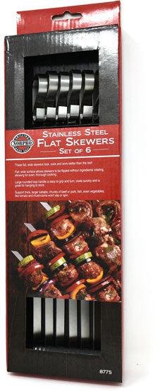 Norpro - Stainless Steel Flat Skewers, Set of 6 - 8775
