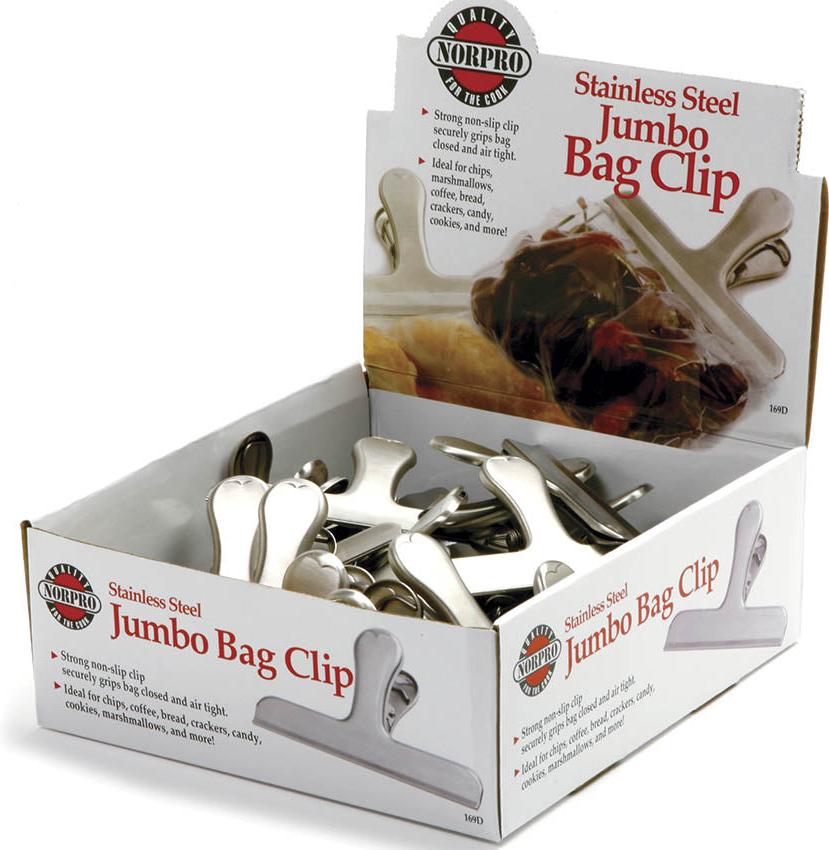Norpro - Stainless Steel Jumbo Bag Clips, Pack of 24 - 169D