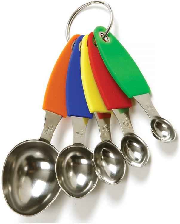 Norpro - Stainless Steel Measuring Spoons with Silicone Handles, Set of 5 - 3100