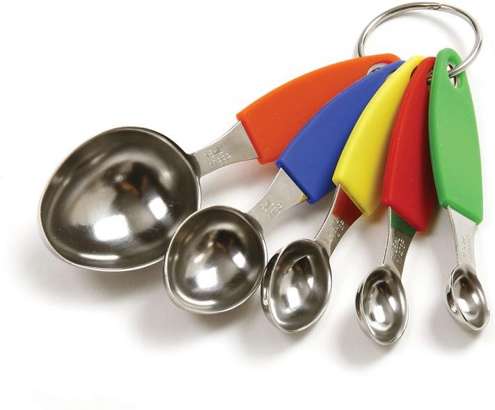 Norpro - Stainless Steel Measuring Spoons with Silicone Handles, Set of 5 - 3100
