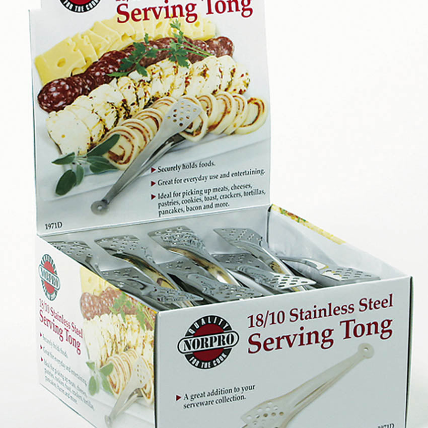 Norpro - Stainless Steel Serving Tong with Holes, Pack of 24 - 1971D