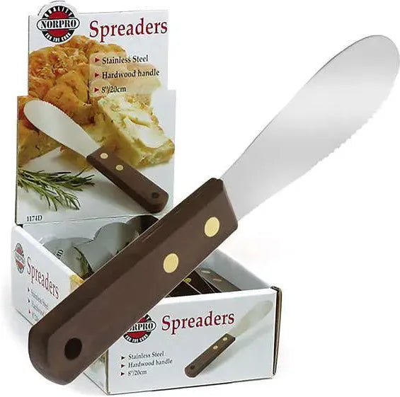 Norpro - Stainless Steel Spreader with Wood Handle, Pack of 24 - 1174D